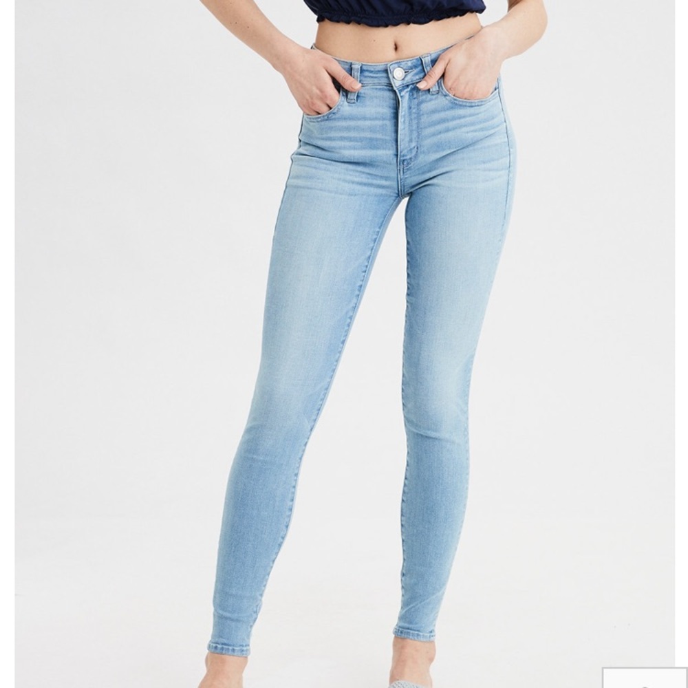 light washed blue jeans